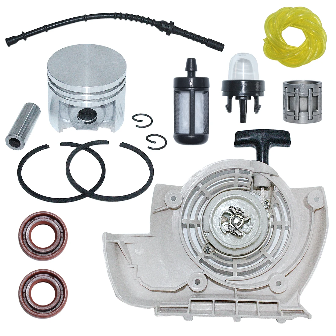 Avviamento a strappo per Stihl FS120 FS200 FS250 Kit linea filtro carburante a pistone da 40mm parti di attrezzi da giardino per decespugliatore a 4 tempi