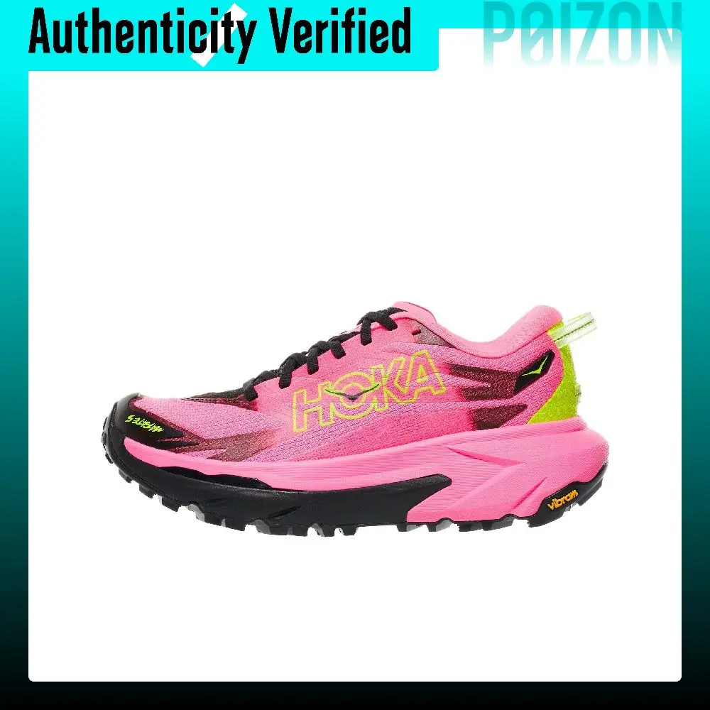 HOKA ONE ONE Mafate 5 Breathable Low top Trail Running Shoes Women's Black Pink 1168723-NNR