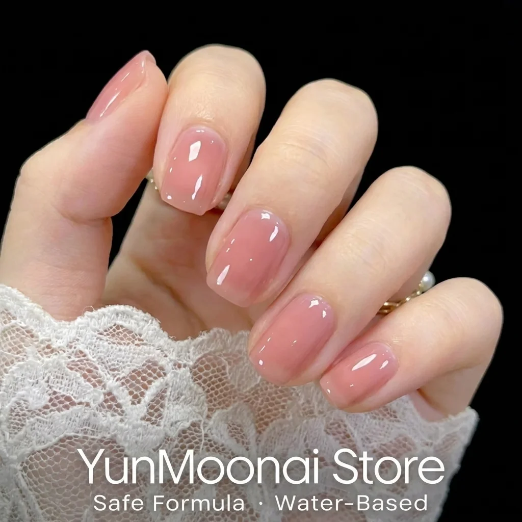 YunMoonai Nude Pink Nail Polish - Non Toxic Quick Dry - Long Lasting Natural Nail Art Varnish