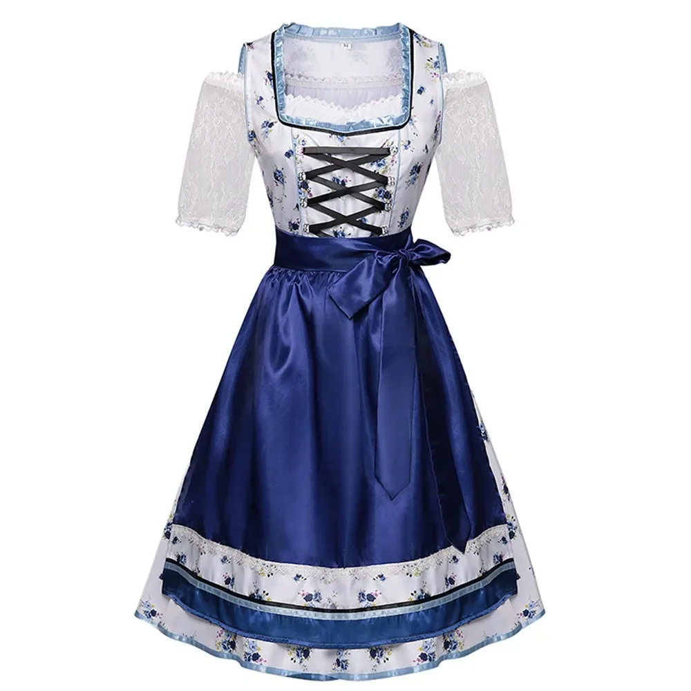 

Women Vintage Lace Dresses German Traditional Bavarian Lederhosen Dirndl Cosplay Costume Halloween Party Performance Clothing