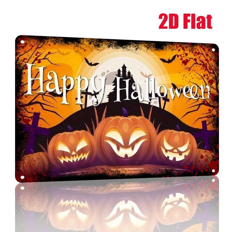 CIFBUY Vintage Aluminum Wall Art Waterproof Durable Pumpkin Ghost Castle Decor for Kitchen Bedroom Living Room Bathroom Home