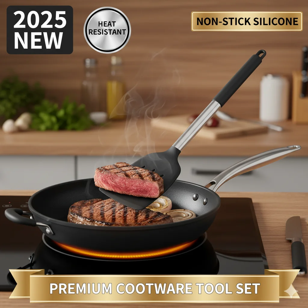 

Heat Resistant Silicone Spatula Set 2PCS – Non-Stick Cooking Utensils with Stainless Steel Handle, Food Grade Kitchen Tools