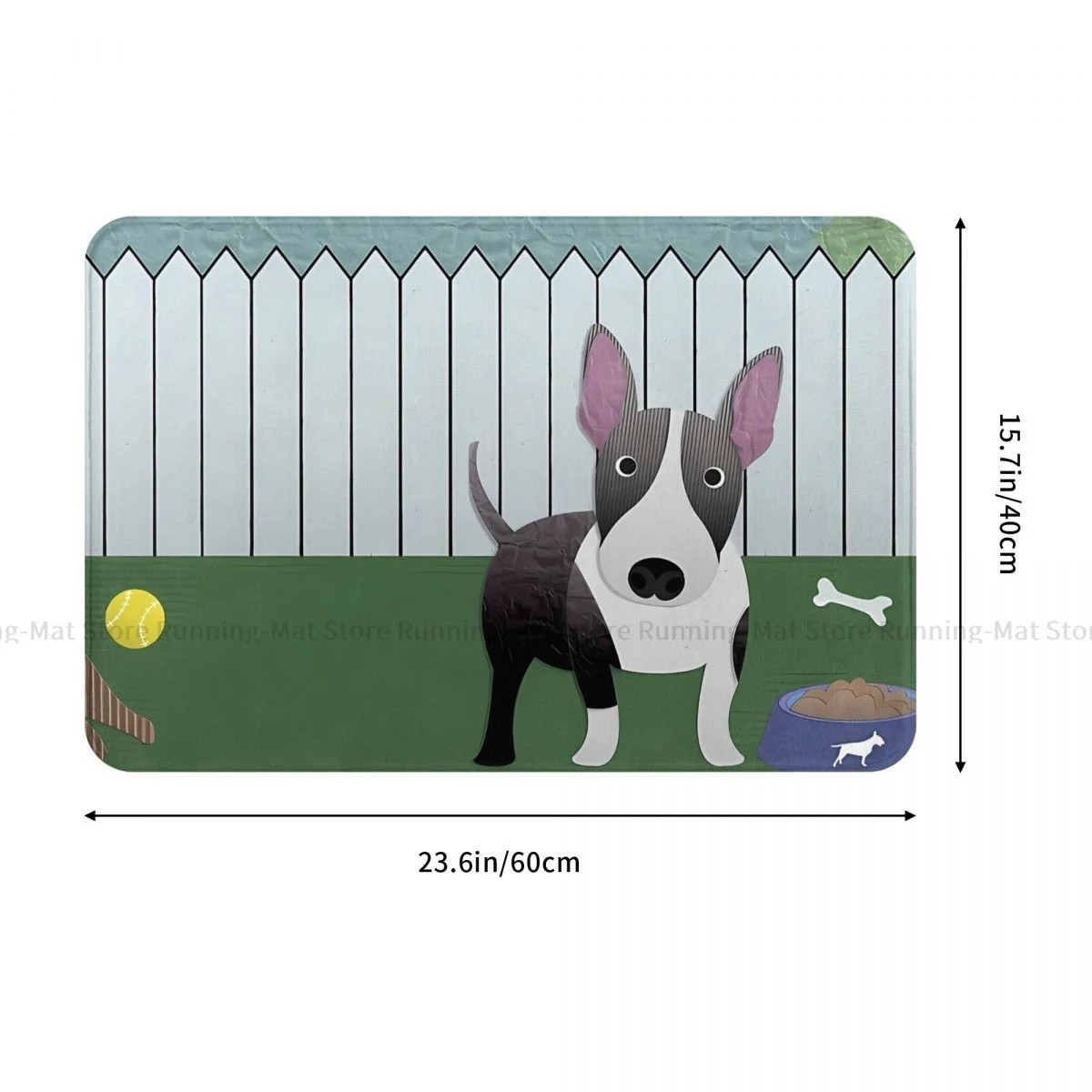 English Bull Terrier Dog Animal Non-slip Doormat Kitchen Mat Paper Craft Hallway Carpet Entrance Door Rug Bedroom Decor