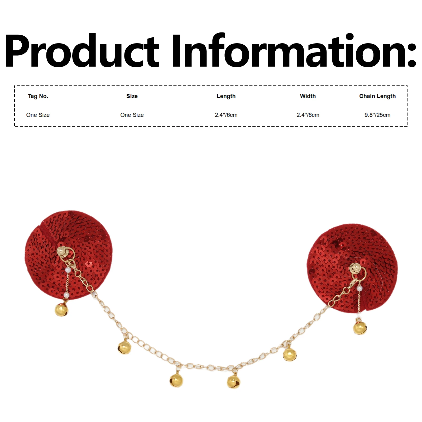 Adult Sequin Bell Chain Nipple Stickers Sparkly Sequin Breast Pasties Accessories for Intimate Moments view 6