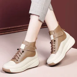 2024 Autumn New Women's Boots Soft-soled Anlkle Boots Winter Casual Lightweight Thick-soled Boots Woman Fluch Retro Short Boot