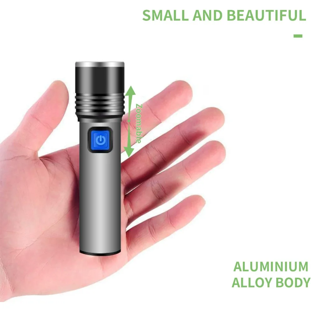 Mini UV Flashlight Black Light Aluminum 395nm Ultraviolet Flashlight Rechargeable UV Lamp for Pet Urine Detection Resin Curing