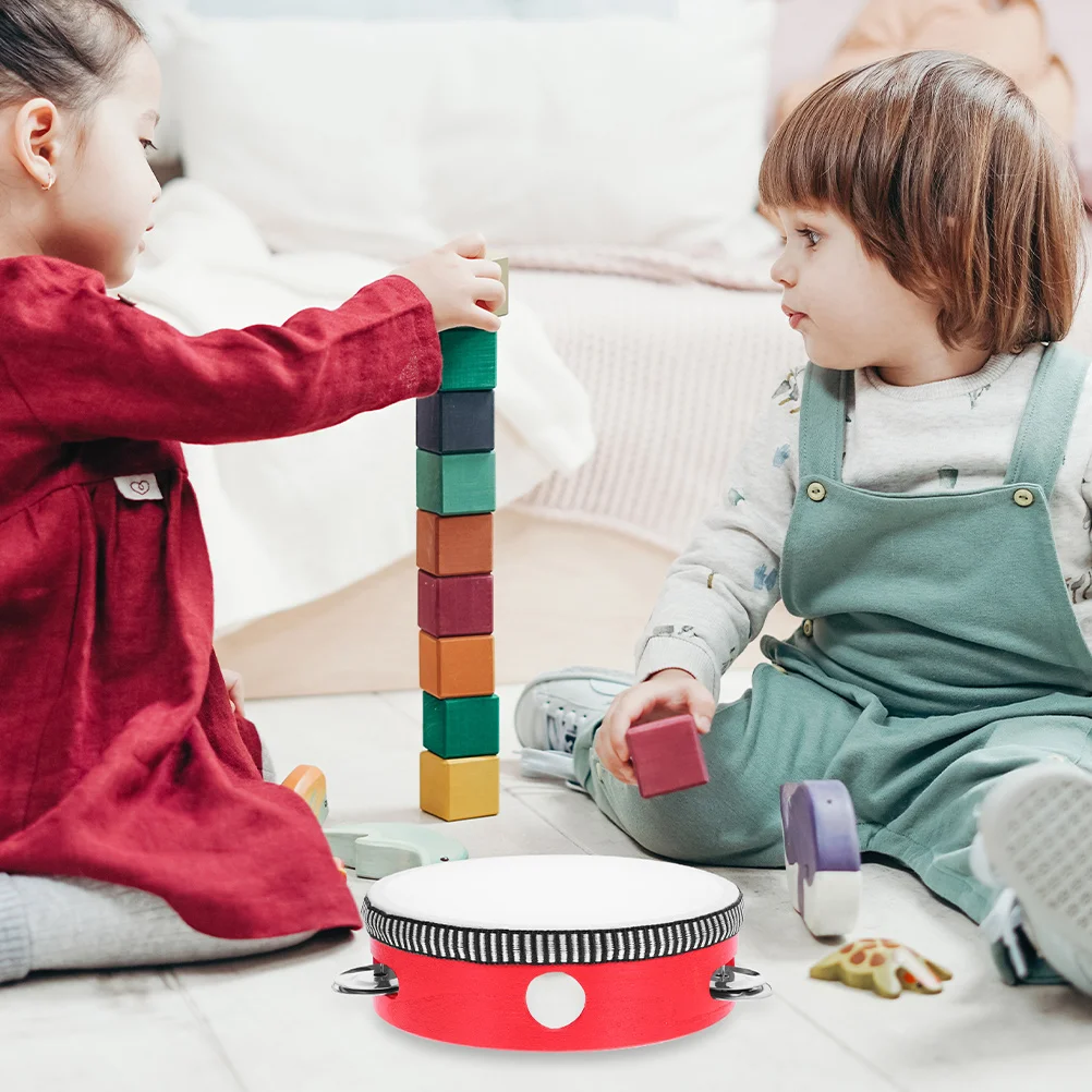 

2 Pcs Aldult Tambourine Child Musical Instruments Held Percussion Drum