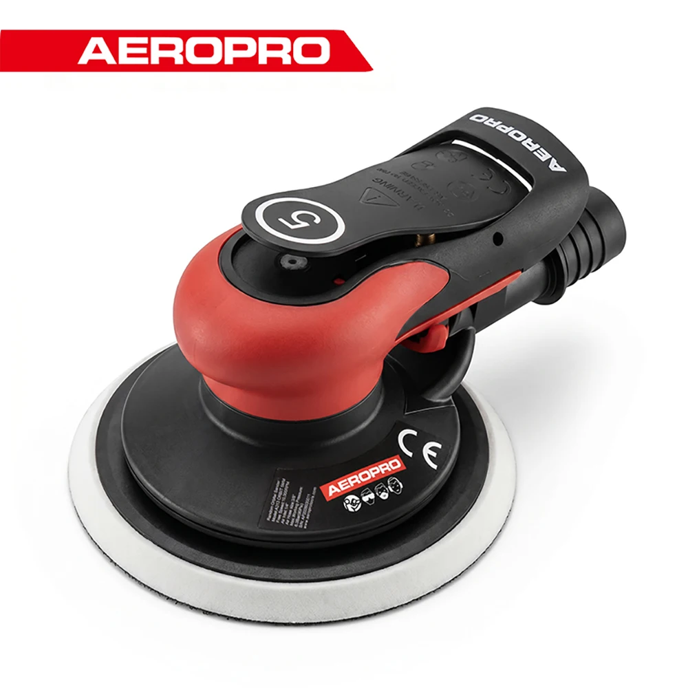 AEROPRO A313 Professional Pneumatic Random Orbital Sander 6 Inch Dual Action Air Sander with Central or Self‑Vacuum Function