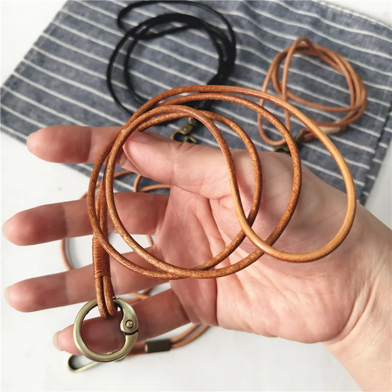 Genuine Leather Lanyard Neck Strap for Mobile Accessories