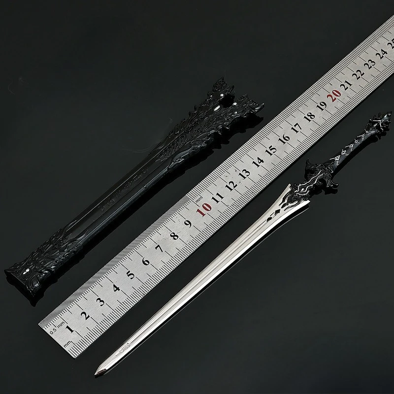 JX3 لعبة على الانترنت السيف الطرفي لقمع الأسلحة المعدنية الشريرة نموذج مع Scabbard تأثيري الدعائم الحلي الهدايا ألعاب للأولاد