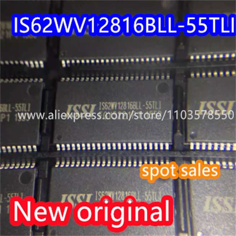 10PCS  New original IS62WV12816BLL-55TLI IS62WV12816BLL package TSOP44 SRAM chip asynchronous single 3.3V 2M bit 128K x 16 55ns