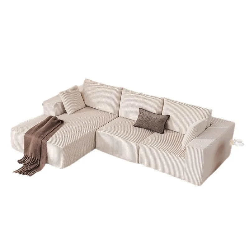 

Corduroy sofa segmented combination L-shaped concubine module tofu block fabric lazy sofa