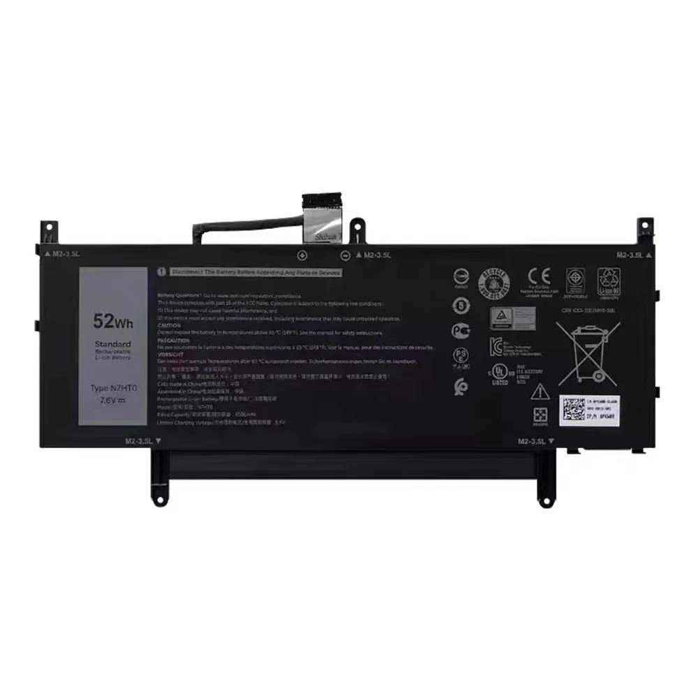 Imagem -02 - Bateria do Portátil para Dell Latitude 15 9510 em Wpk5n 41gjw Tvkgh N7hto 089gng 7.6v 52wh N7ht0