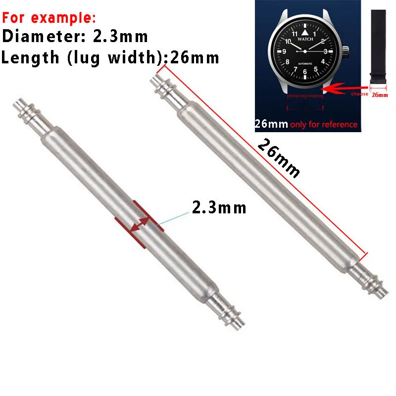 2.0 2.3mm Diameter Stainless Steel Watch Pin Repair Tools For Garmin Fenix Quick Release Watch Strap Spring Bars Pins 20 22 26mm
