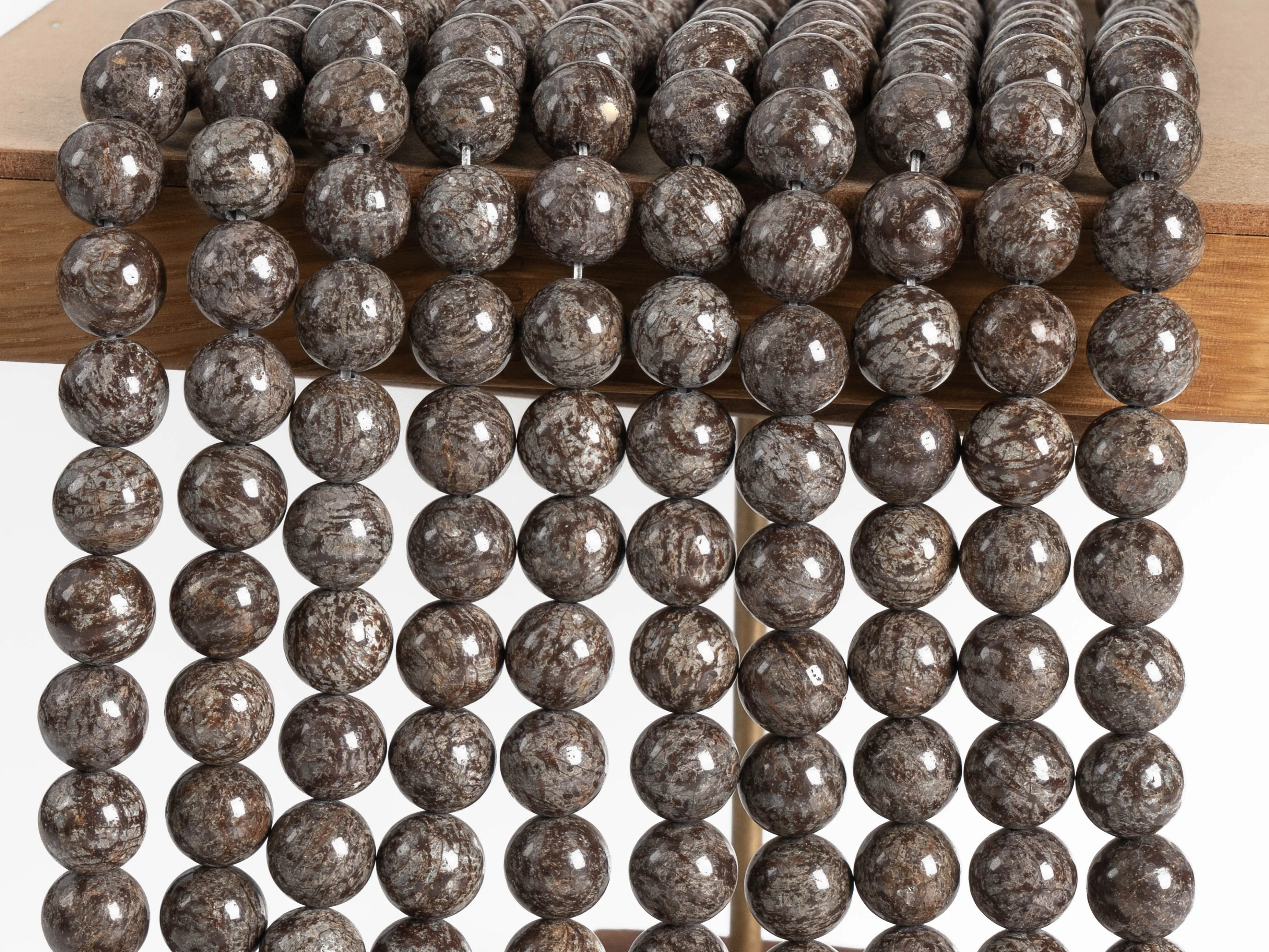 Genuine Natural Brown Snowflake Stone Beads Grade AAA Gemstone Round Loose Beads 6/8/10/12mm for Jewelry Making