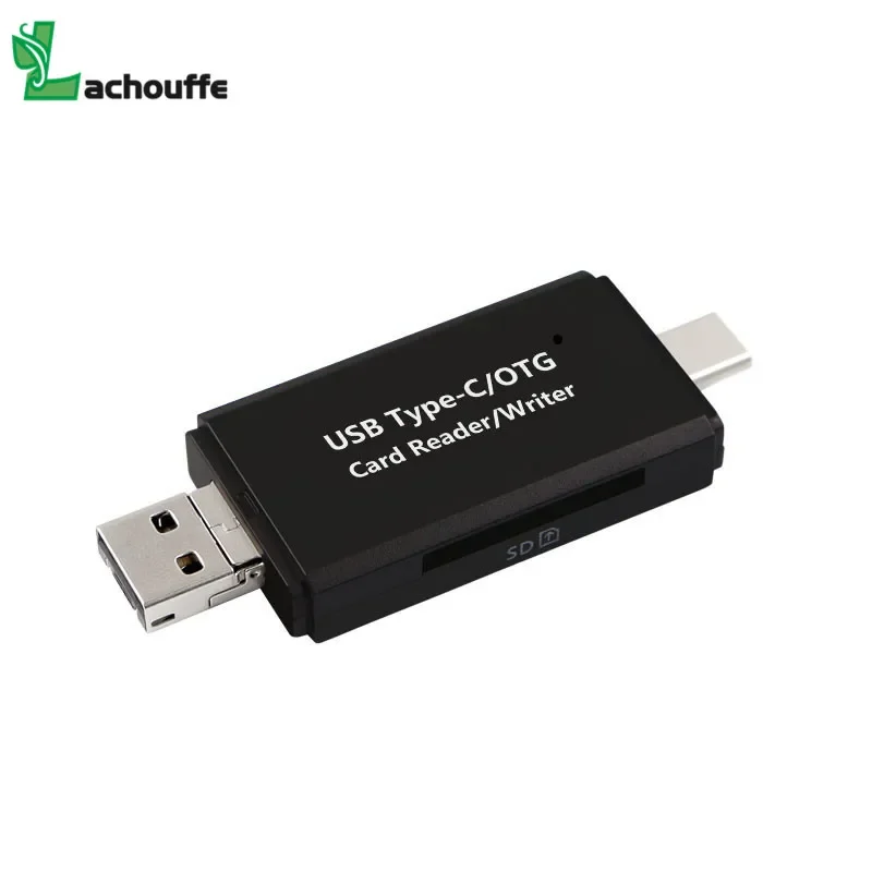 USB 2.0 SD/TF Leitor de Cartão Micro SD OTG Adaptador Tipo C-Micro USB Leitor de Cartão de Memória SD adaptador de cartão para o Tipo C/Android/PC