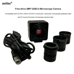 5MP CMOS USB กล้องส่องทางไกลตาข้างเดียวกล้องจุลทรรศน์ Trinocular กล้องช่องมองภาพดิจิตอล HD กล้องอุตสาหกรรมสําหรับกล้องจุลทรรศน์