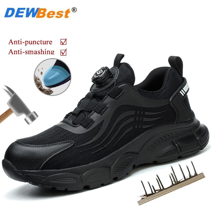 Men's new lightweight safety shoes steel head anti-smash anti-puncture construction site shoes wear-resistant work shoes