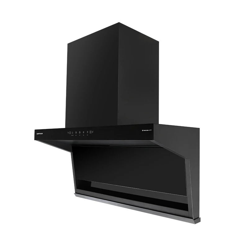 Commercial Wall Mounted Stainless Steel Smart Range Hood ODM OEM Easy Cleaning Smoke Exhaust Kitchen Glass