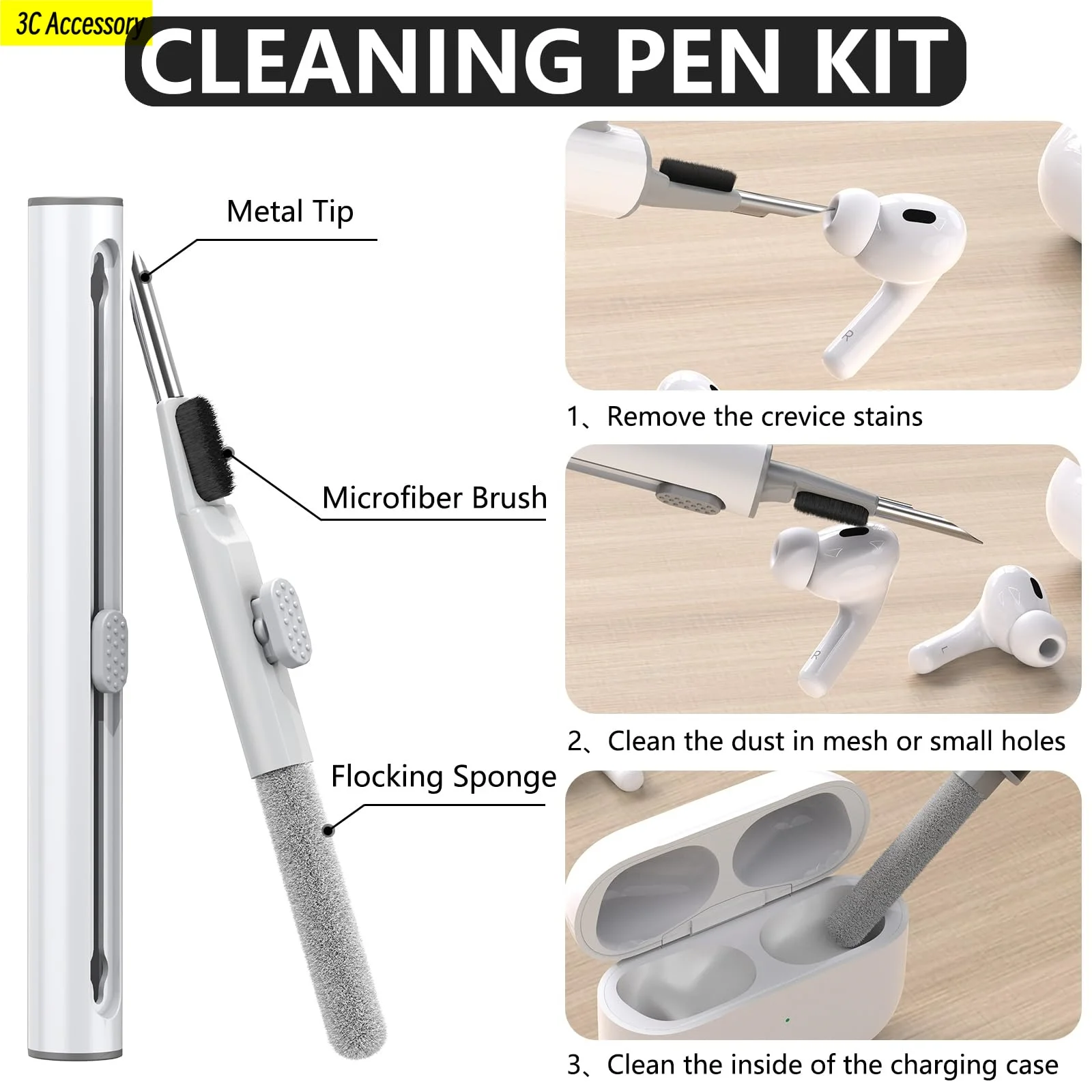 เคสสําหรับ Airpods Pro 2 3 เคสหูฟังป้องกัน Funda【4 IN 1】อุปกรณ์เสริมหูฟังสําหรับ Apple AirPods 4 3 Pro 2nd Funda กรณี