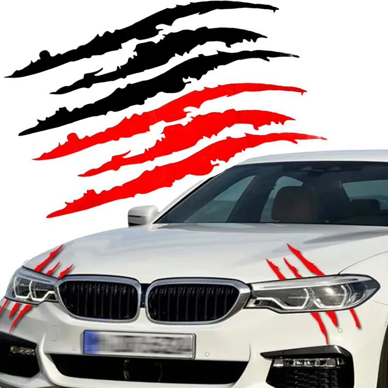 Monster Claw Scratch Car Sticker Reflective Car Decal Scratch Stripe Stickers Creative Auto Headlight Decoration Vinyl Decal