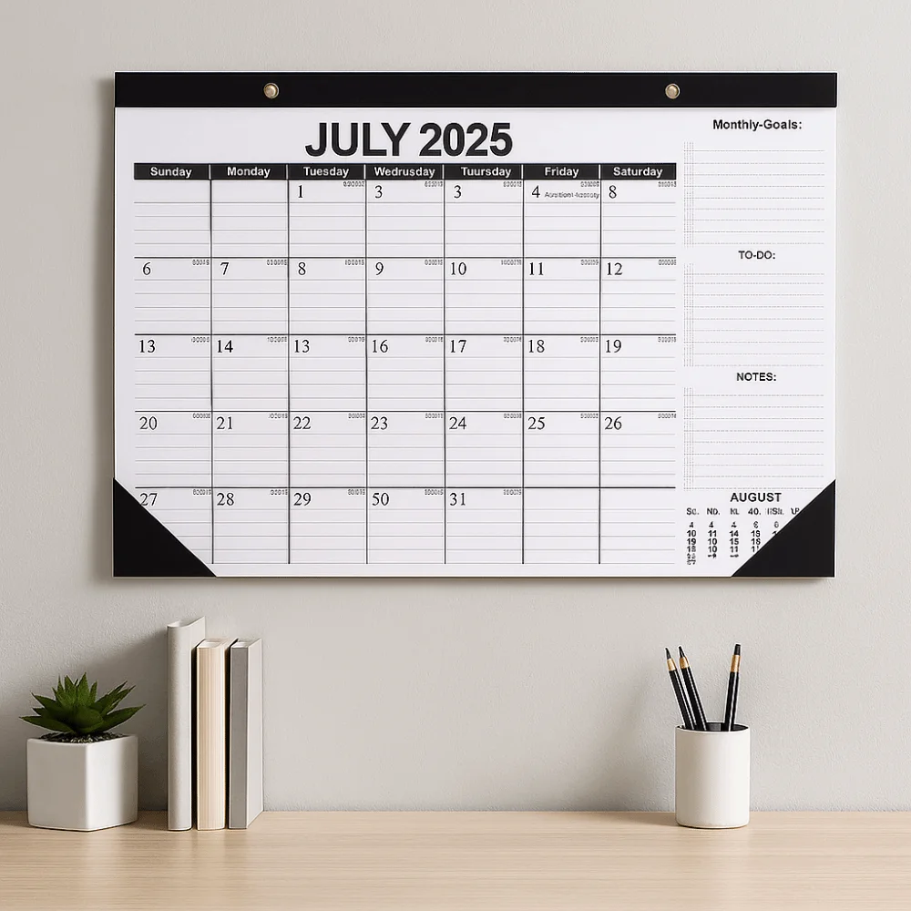 

Креативный настенный календарь, просторный бумажный подвесной календарь премиум-класса, яркий ежемесячный макет, школьный календарь на 18 месяцев