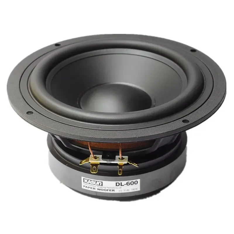 1 Piece Kasun DL-600 6.5'' Midwoofer Speaker Driver Unit Casting Aluminum Basket Black PP Cone Fs=36Hz 8ohm/180W OD=179mm