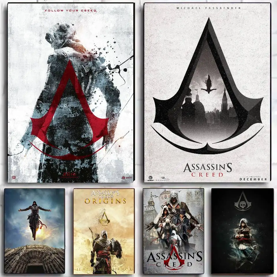 لعبة A-A-Assassin S C-CreedS ملصق ذاتي اللصق فني مقاوم للماء ورقة ملصق مقهى بار غرفة النوم جدار ديكور #1