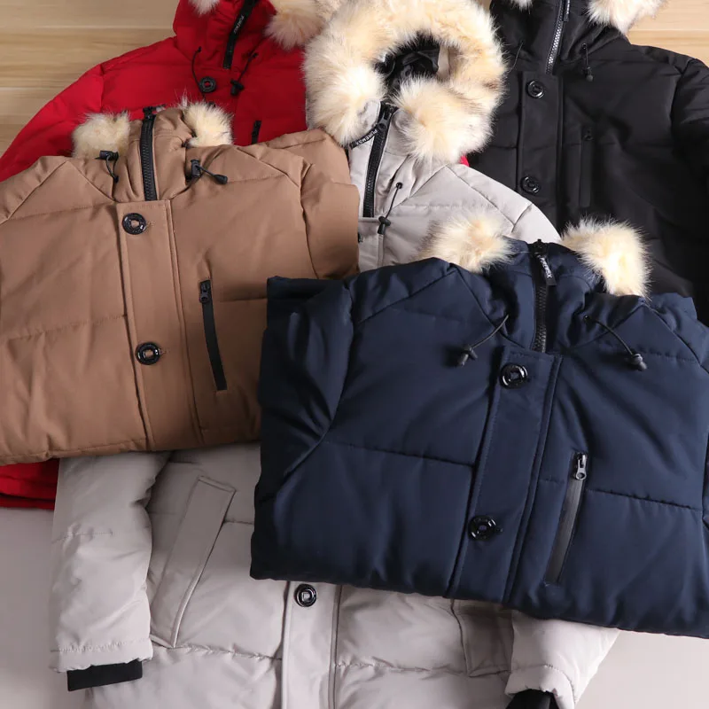 

Высококачественная водонепроницаемая морозостойкая хлопковая куртка в скандинавском стиле, мужская уличная парка средней длины с капюшоном, хлопковое пальто