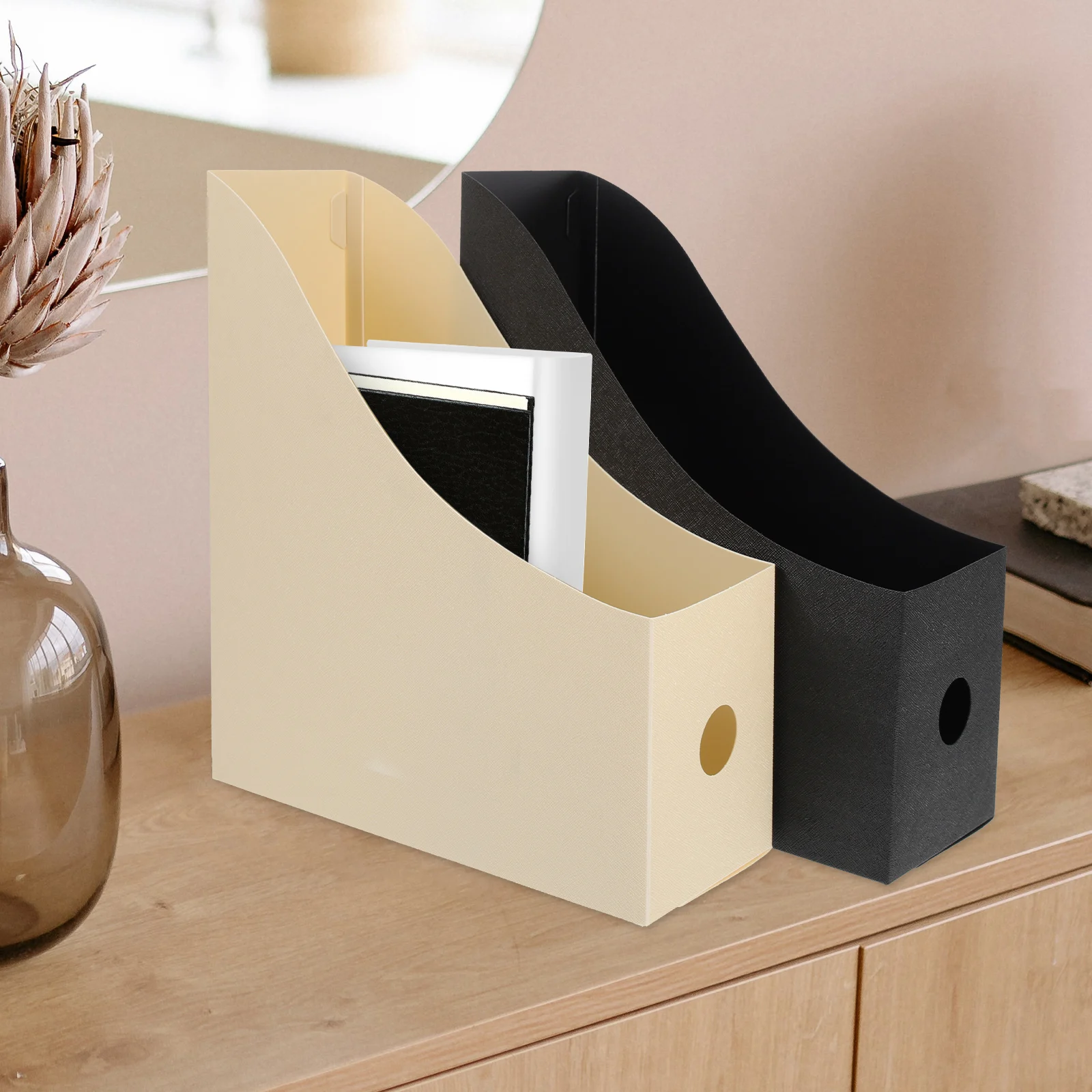 

2 Pcs File Rack Holder for Desk Documents Organizer Office Organiser Holders Folders