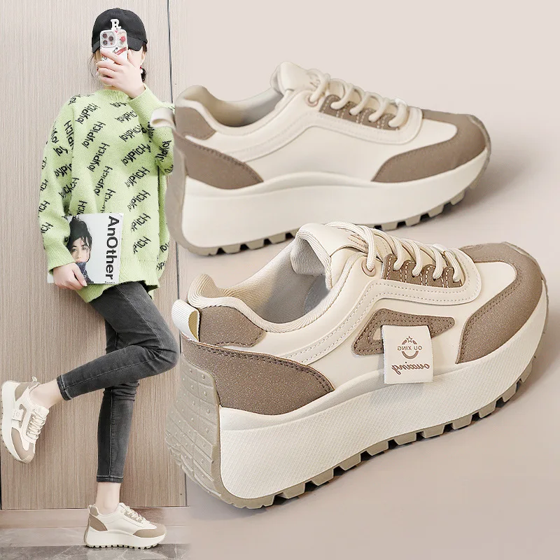 

New Board Shoes 2025 Spring/Autumn Women's Shoes Low Top Thick Bottom Simple and Versatile Student Fashion Women's Shoes