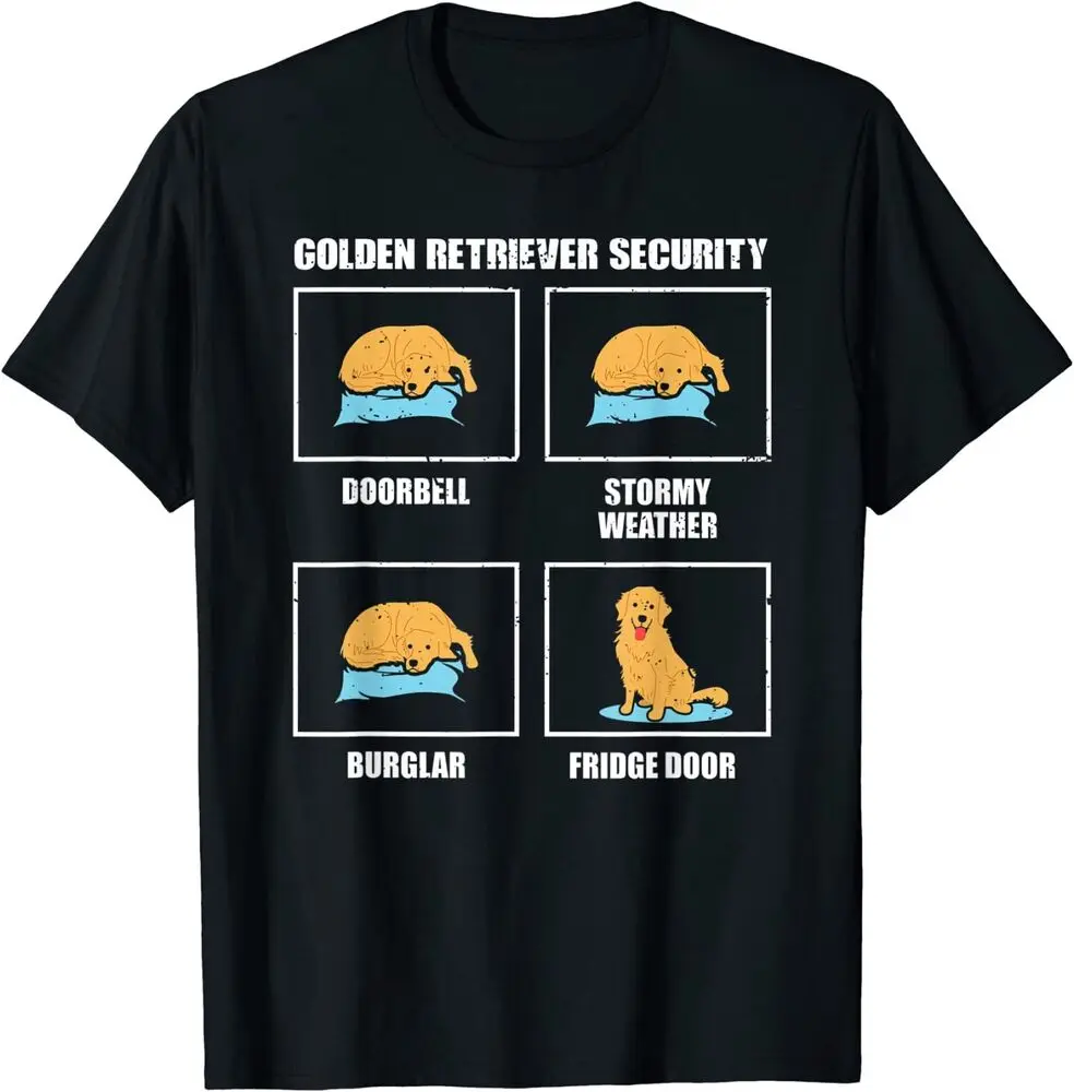 Golden Retriever Security Cute Dog Owner Apparel T-Shirt For Men Clothing Women Tees Y2K Tops Unisex Summer Short Sleeve