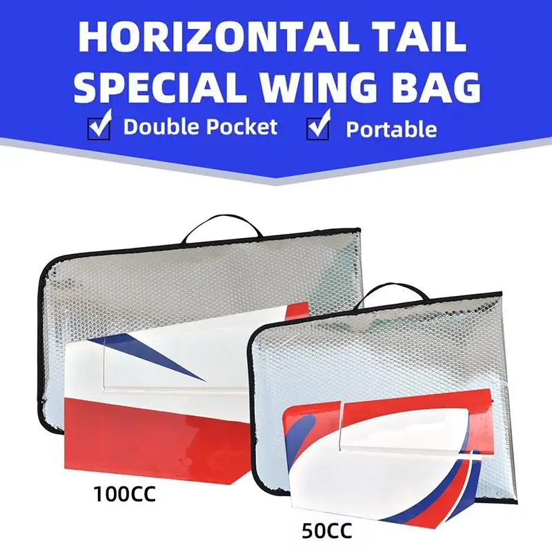

Bubble Layer Wing Protective Bag For RC Airplane Model 30-50E 70E 30CC Sunscreen And Rainproof Portable