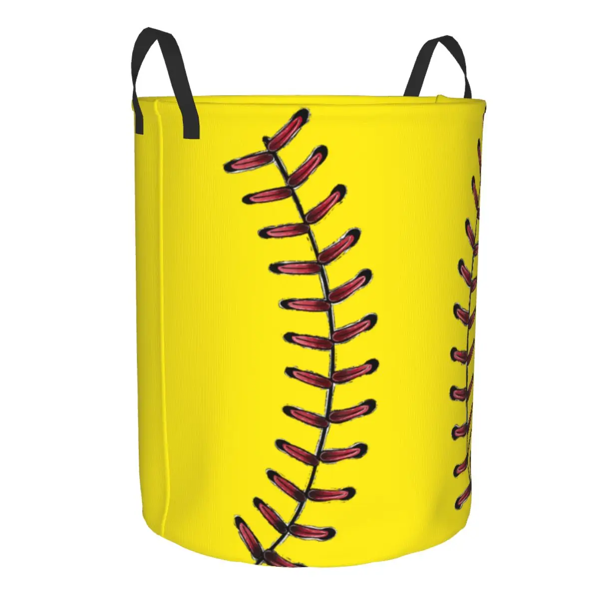 Custom Softball Baseball Lace Laundry Hamper Large Clothes Storage Basket Toy Bin Organizer for Kids