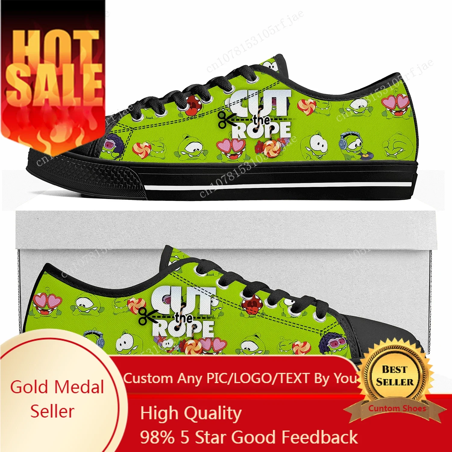 

Cut The Rope Custom Low Top Sneakers Hot Cartoon Game Womens Mens Teenager Shoes Casual Tailor Made Canvas Sneaker