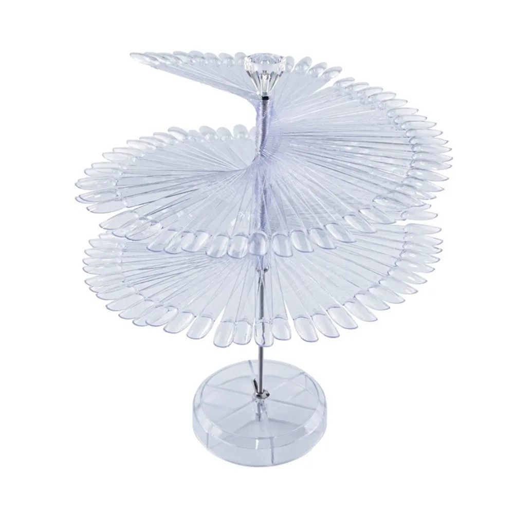 120 Sticks Spiral Spiral Nail Swatch Display Stand Acrylic Tips Clear Transparent Transparent False Nail Swatch Sticks