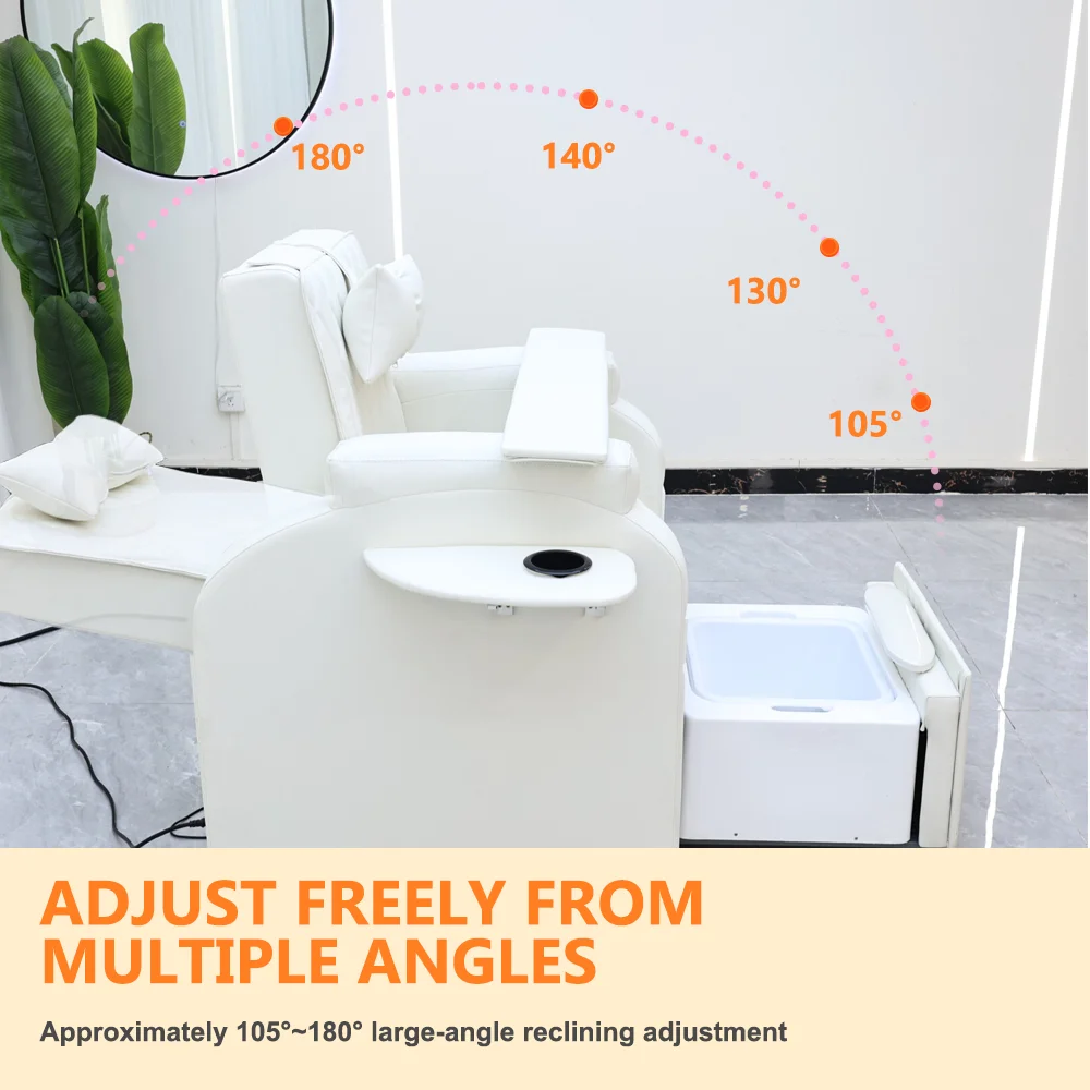 เก้าอี้ทำเล็บเท้าสปาสีขาวขายส่ง ไม่ต้องใช้น้ำประปา สำหรับทำเล็บมือและเล็บเท้า