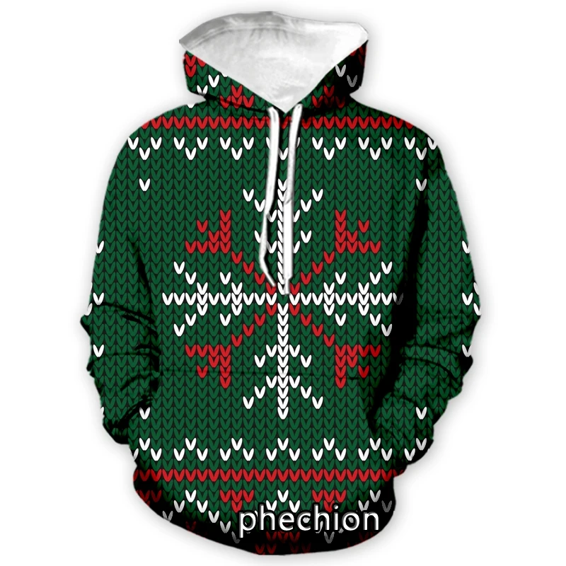 

phechion New Men/Women Christmas Pattern 3D Print Long Sleeve Hoodie Casual Sweatshirt Hoodies Men Sport Pullover A133