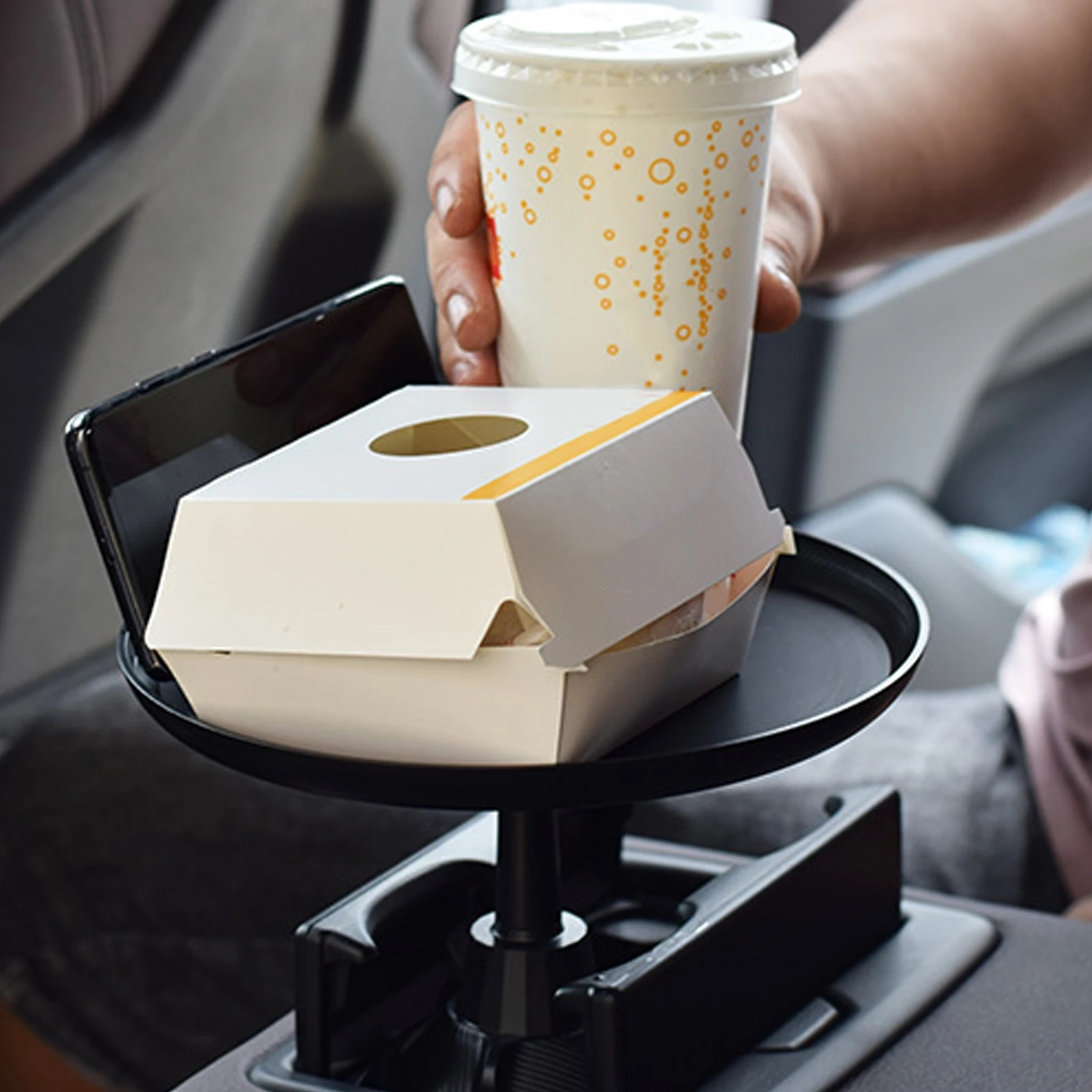 

Car Dining Tray Supplies Cup Holder for Food Adjustable Accessory Automatic Vehicle