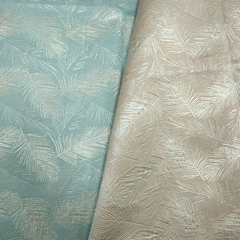 

Elegant Blue Leaf Relief Jacquard Fabric Women's Dress Coat Luggage Bag Decorative Sewing Fabric