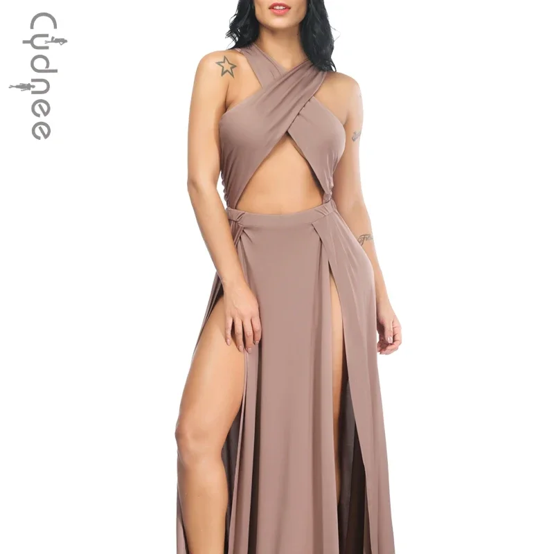 New Cross Bandage Wrap Chest Shirring Slim Bodycon Sexy Dress Irregular Solid Color Split Pleated Dresses Sexy Evening Dress