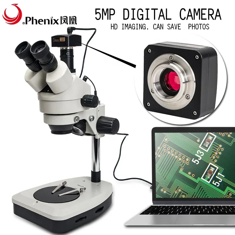 XTL165 Series 7X-45X Industrial Detection Optics Microscopy Trinocular Stereoscopic Microscope with Camera 180x Optional