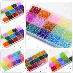 15 Grids Set Box 2 3 4mm Millet Beads Glass Loose Beads For Jewelry Making Diy Bracelets Necklace Hand Woven Decorative Supplies