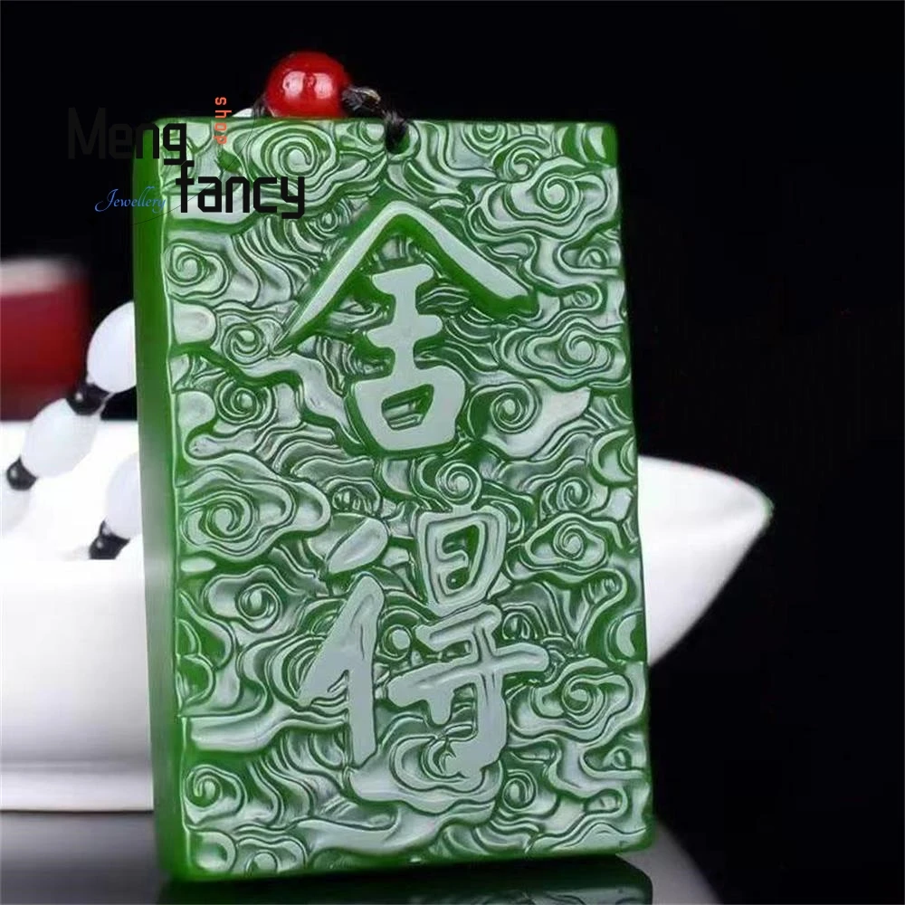 

Natural Hetian Jade Buddhist "Shede No Trouble" Pendant Mascots Buddhist Amulets High-grade Fashion Jewelry Couple Holiday Gifts