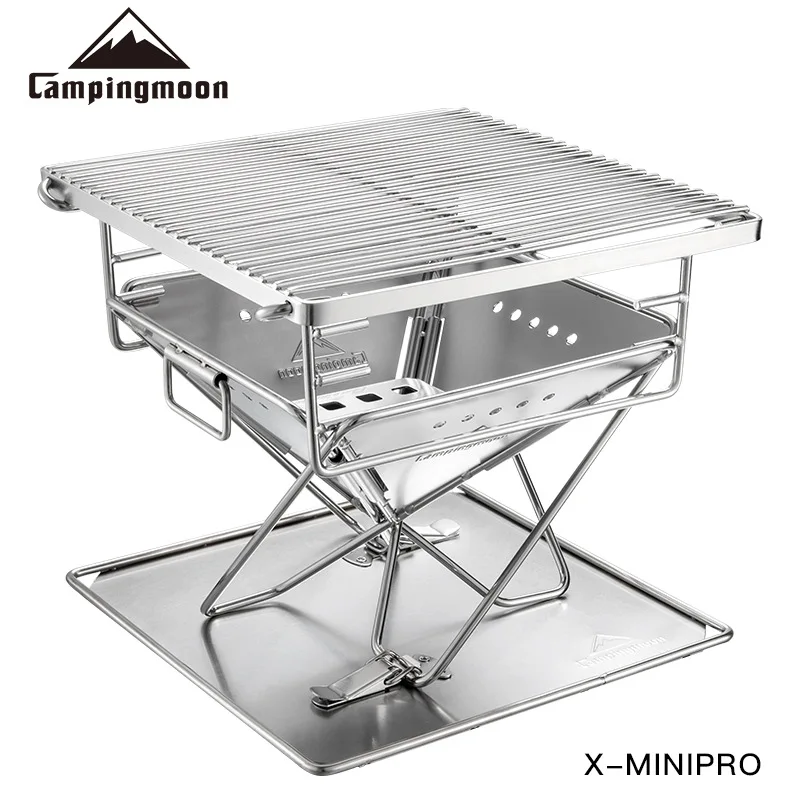 

Подставка для барбекю и гриля для кемпинга Campingmoon X-minipro, портативная стальная угольная плита для 2-3 человек
