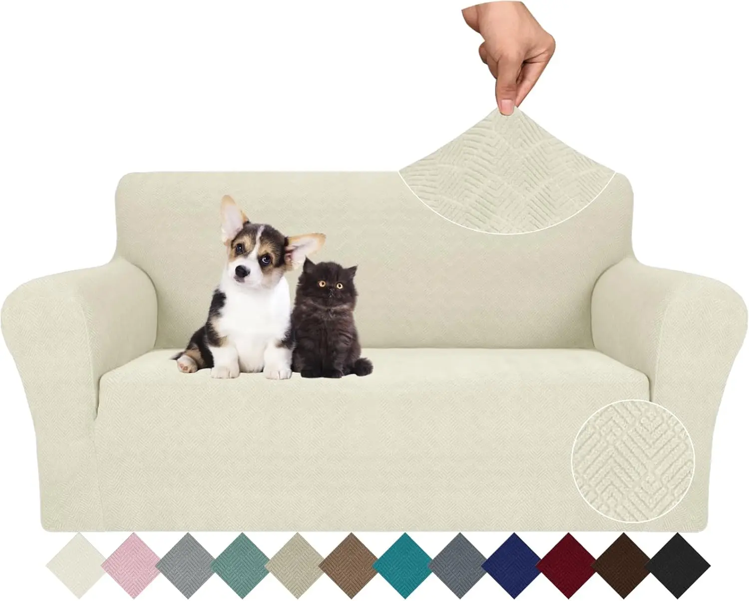 

Stretch Loveseat Slipcovers 1 Piece Love Seat Sofa Cover Spandex 2 Seater Couch Covers Universal Furniture Protector With