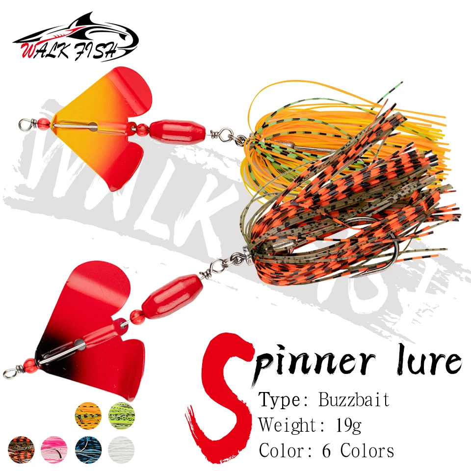 Walk Fish 19G Spinner Bait Fishing Lure Dancer Buzzbait Pinwheel Blade Chatter Bait For Bass Pike Lure Fishing Tackle