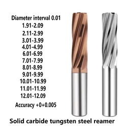 Reamer contínuo do aço de tungstênio do carboneto 7.68 8.04 8.52 9.01mm que remeia ou que faz à máquina furos o sulco espiral de alumínio revestido 3f 4f 6f cnc