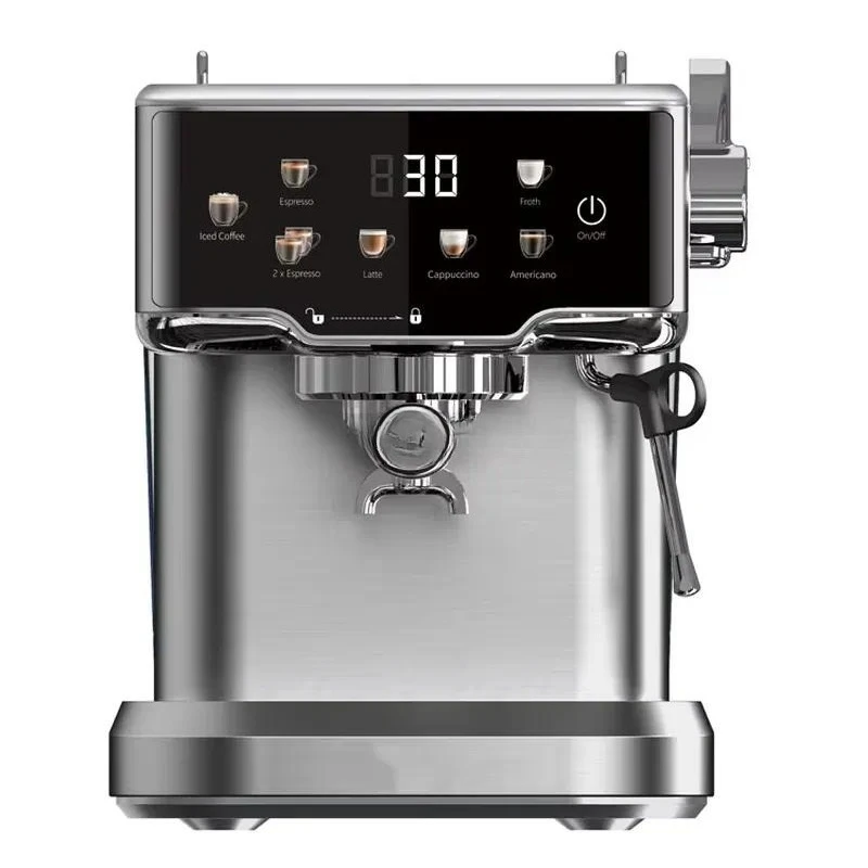 Stainless Steel Italian Coffee Machine 15 Bar Pressure Commercial Espresso Maker Smart Home Appliance for Office Use