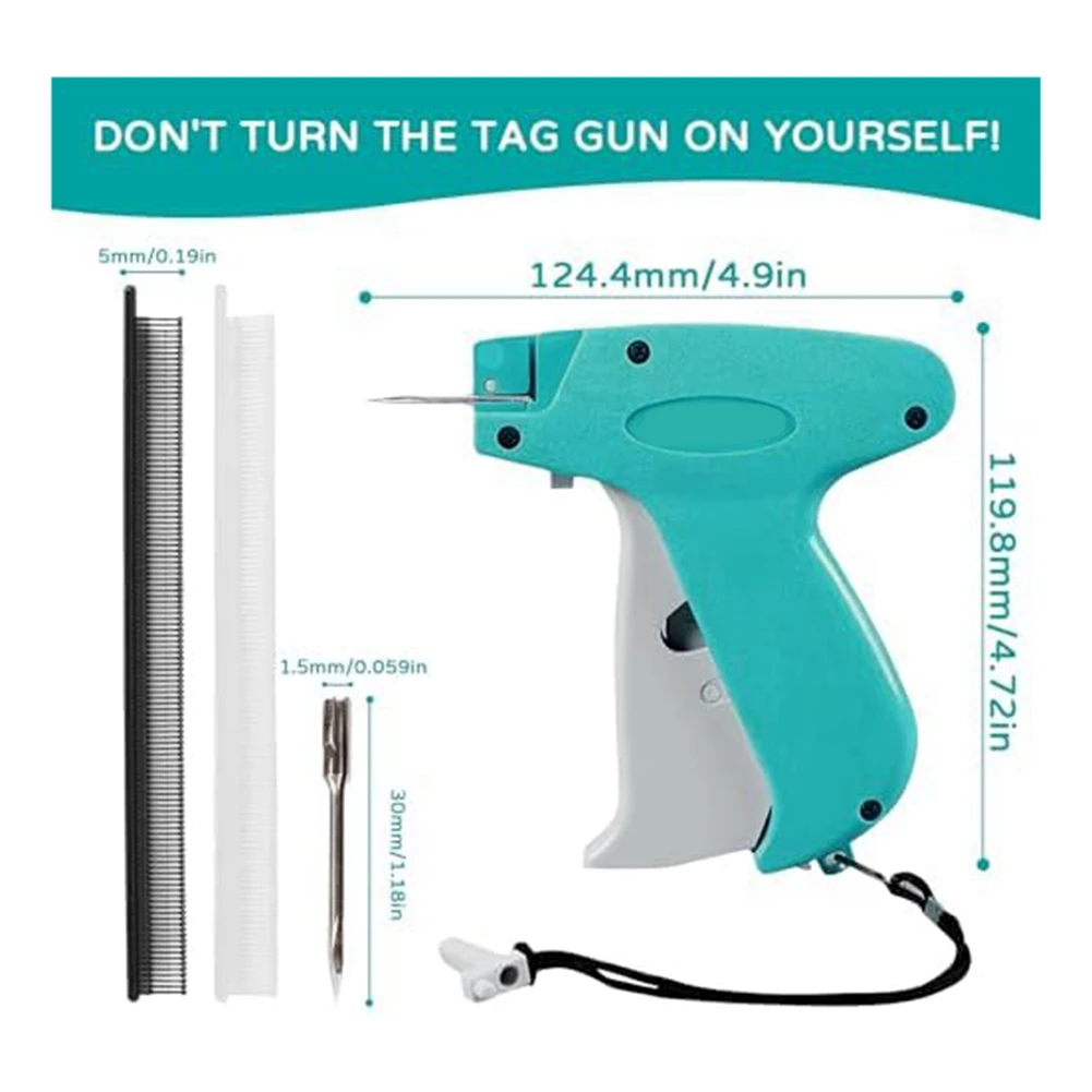 Tag Gun Set, Fine StitchTool 0.19Inch/5mm, with 1500 Black and 1500 White Fasteners One Replacement Needle